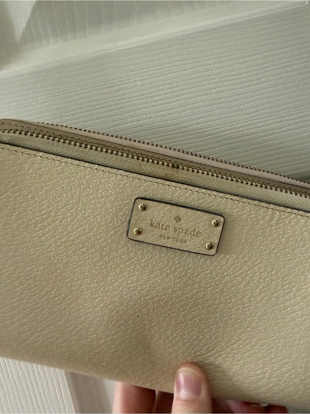 kate spade Cream Zip-Around Wristlet Wallet